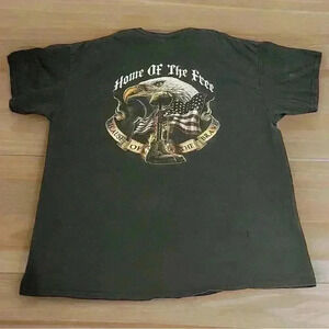 Vntg Men’s Black T-shirt In Memory Of Our Hero’s Home Of The Free 2XL 4th July